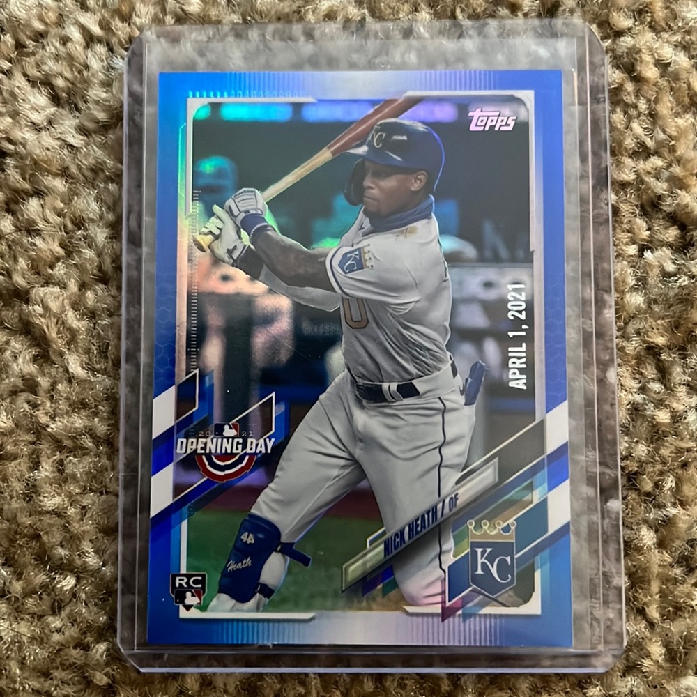 2021 Topps Opening Day Nick Heath RC Blue Foil